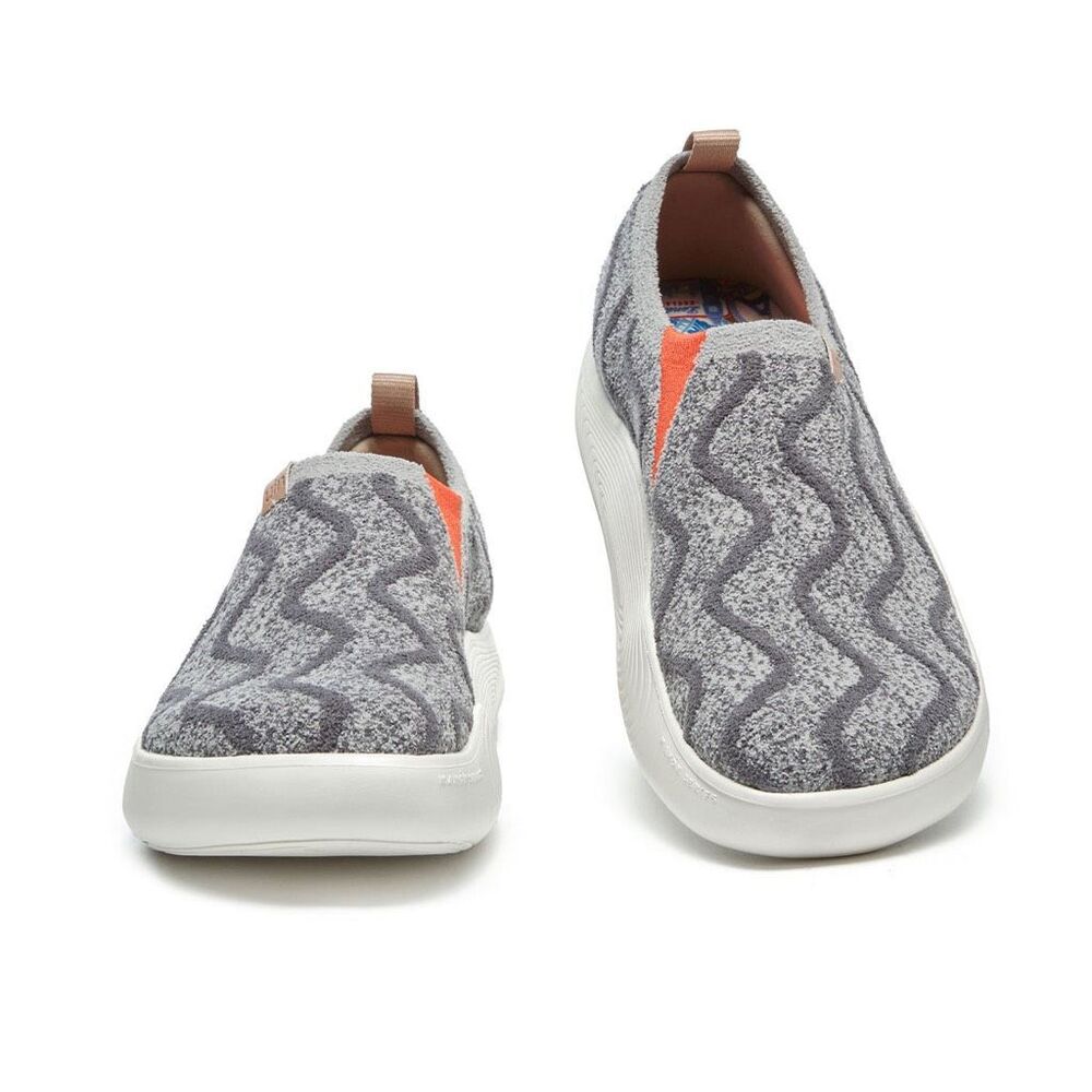 UIN Women's Walking Shoes Slip On Knitted Casual Sneaker (Toledo X- Grey Ripple) - Picture 9 of 10